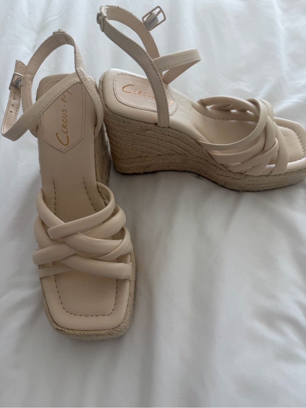 Circus by Sam Edelman Nude Braided Espadrille Wedge Sandals